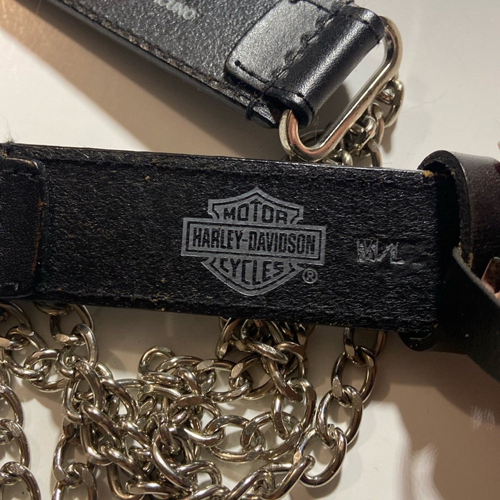 Authentic Harley-Davidson Leather and Stainless Steel Chain Belt NWOT - Picture 5 of 8